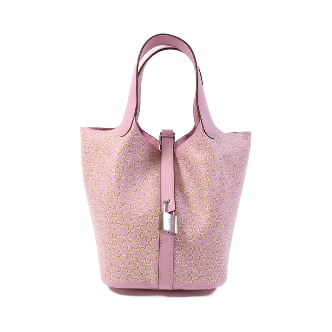 Hermes Picotin PM Mauve Sylvestre Swift Leather Tote with Palladium Hardware: Hermes Picotin PM Mauve Sylvestre Swift Leather Tote with Palladium Hardware This Hermes Picotin PM tote bag is crafted from Swift leather in a rich Mauve Sylvestre shade. Featuring a sleek and compac