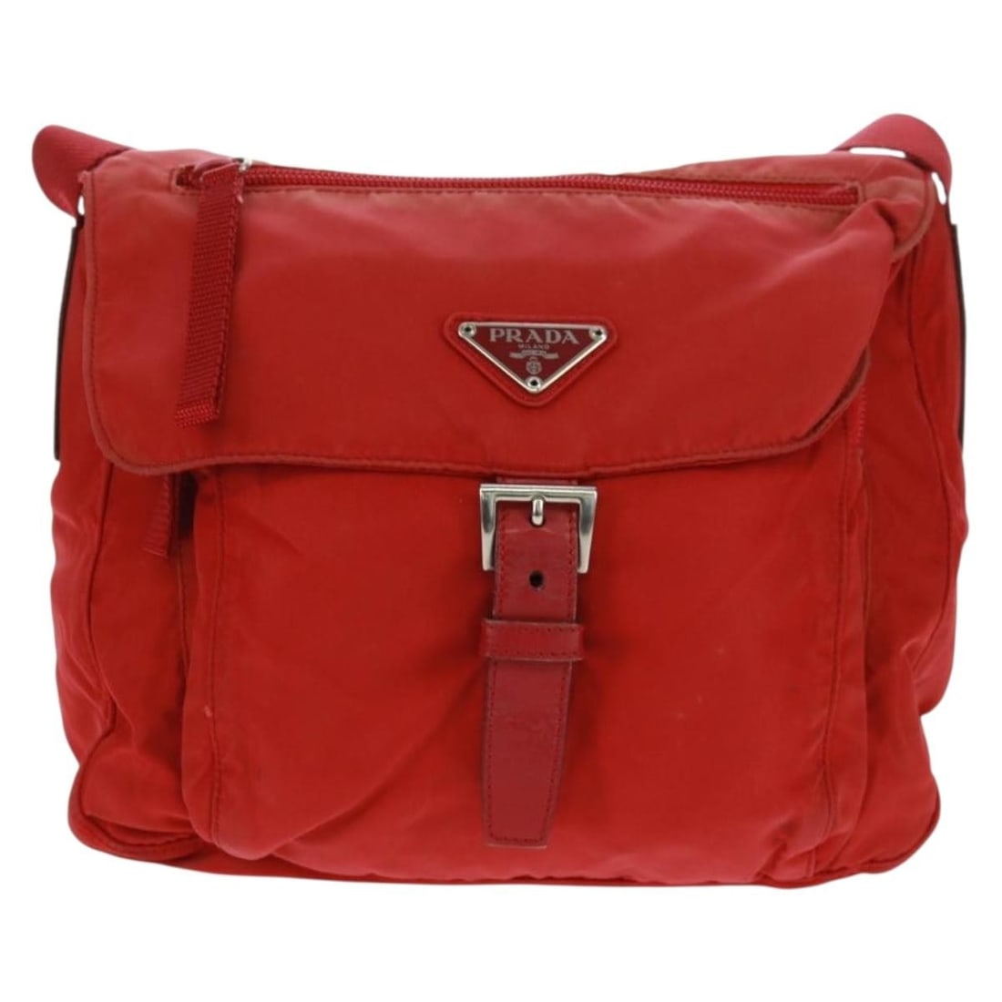 Red Nylon Prada Tessuto Messenger Shoulder Bag 24cm by 22cm by 9cm (1 of 18)