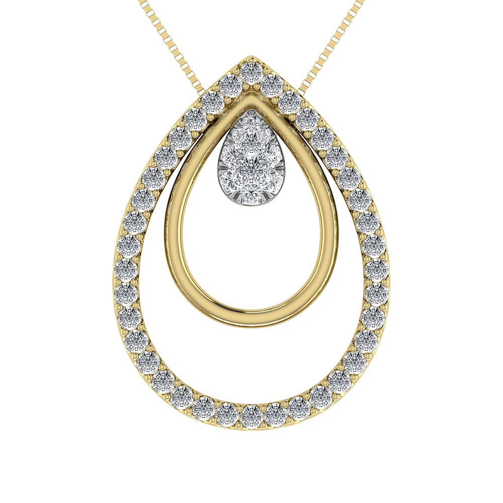 14K Yellow Gold 1/2 Ct.Tw. Diamond Double Slide Pendant: 14K Yellow Gold 1/2 Ct.Tw. Diamond Double Slide Pendant 14k Yellow Gold Stone Color: G-h Stone Clarity: I2 Unless otherwise specified, pendants that include a chain are paired with our standard 18-inc