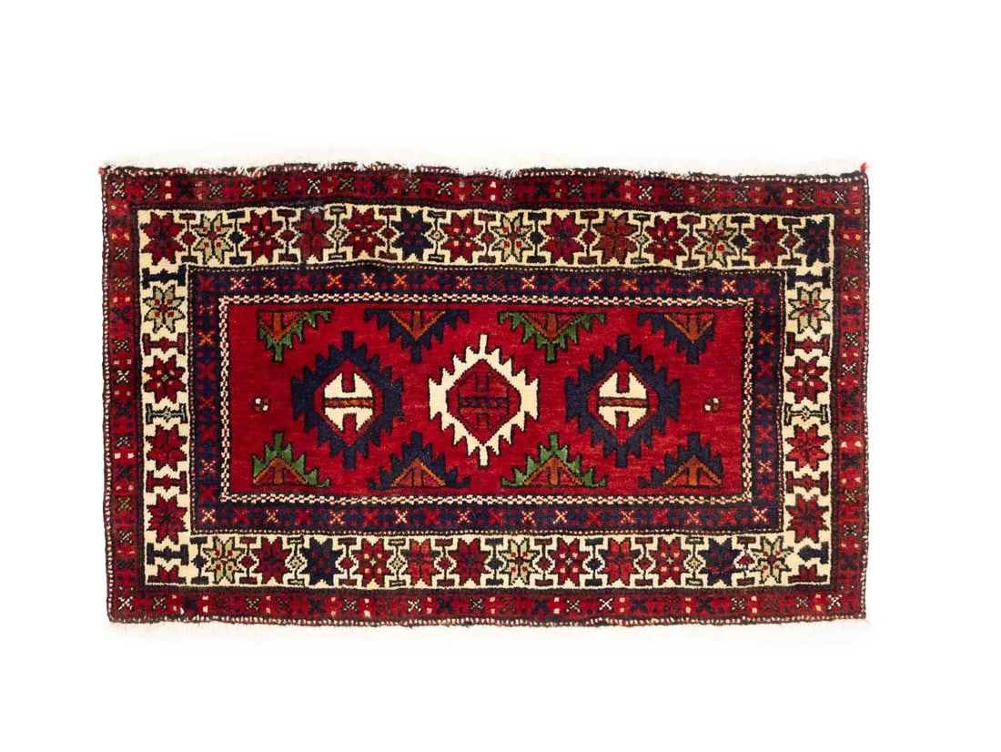 Small Hand-Knotted Wool Tribal Rug Geometric Pattern 2'0 x 3'4 (1 of 15)