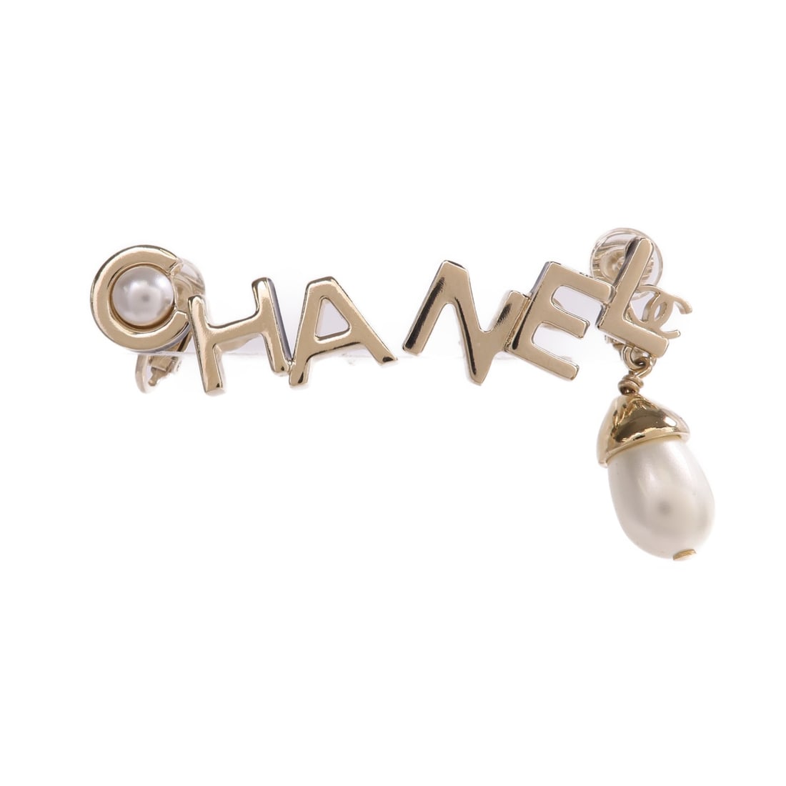 Gold Tone CHANEL Pierced CC Logo Earrings for Women: Gold Tone CHANEL Pierced CC Logo Earrings for Women These CHANEL CC pierced earrings feature a gold-tone finish and the iconic CC logo design. Crafted for women, they are made in France and do not inc