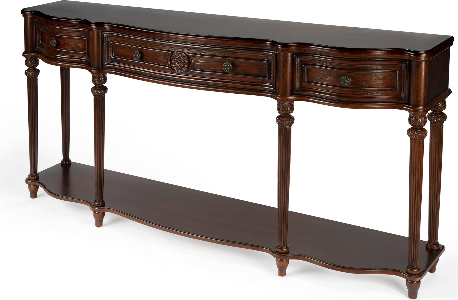 Butler Peyton Console Table in Dark Brown Cherry Veneer (1 of 9)