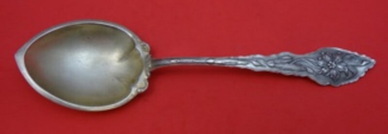 Unger Narcissus Gold Washed Sterling Silver Berry Spoon 8 1/8 Inch: Unger Narcissus Gold Washed Sterling Silver Berry Spoon 8 1/8 Inch This exquisite serving spoon, crafted by Unger, features the elegant Narcissus pattern. Made from high-quality sterling silver, this