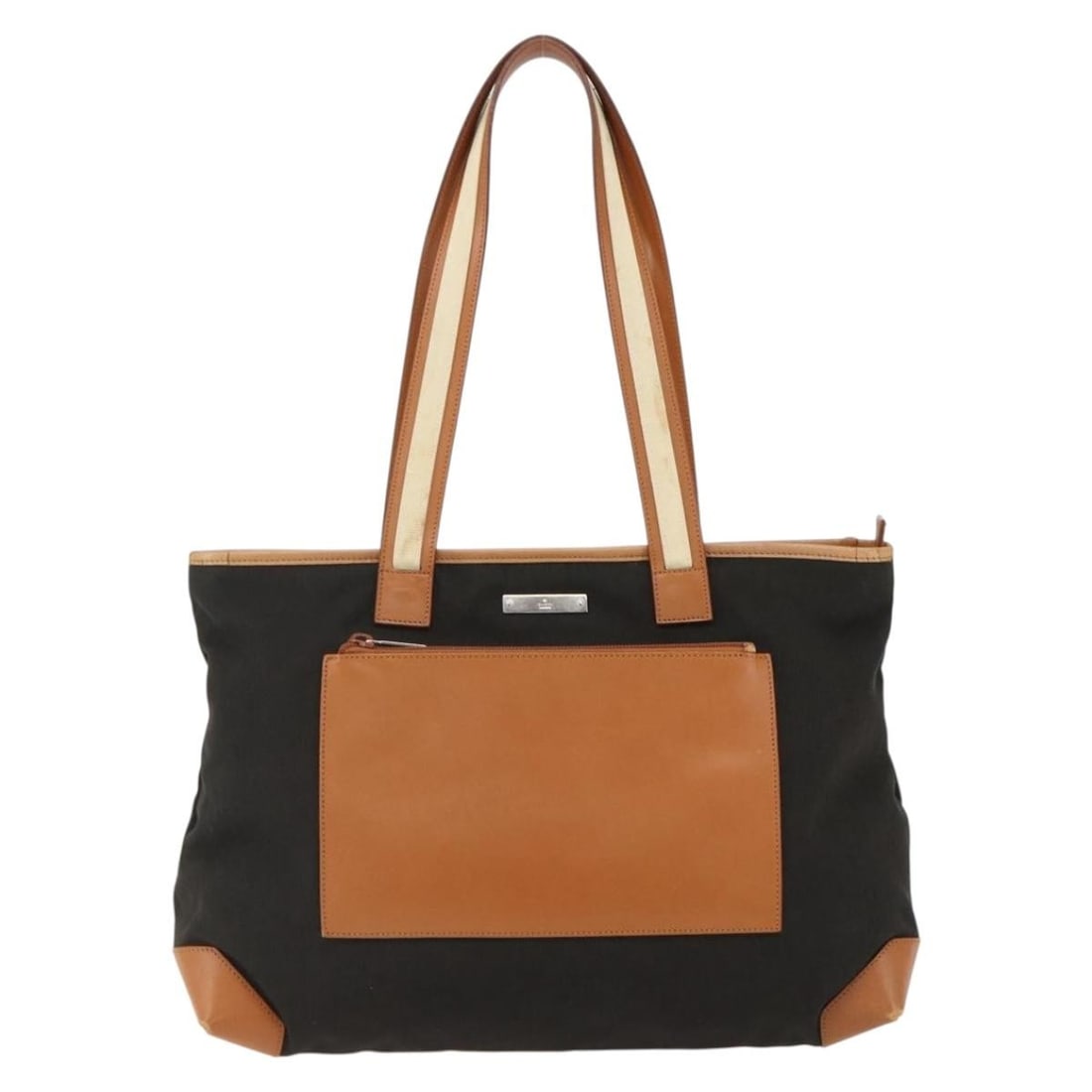 Gucci Canvas Brown Tote Bag Vintage Model 35cm by 27cm by 10cm: Gucci Canvas Brown Tote Bag Vintage Model 35cm by 27cm by 10cm This vintage Gucci tote bag is crafted from brown canvas with leather accents. Designed for women, it features a spacious interior with p