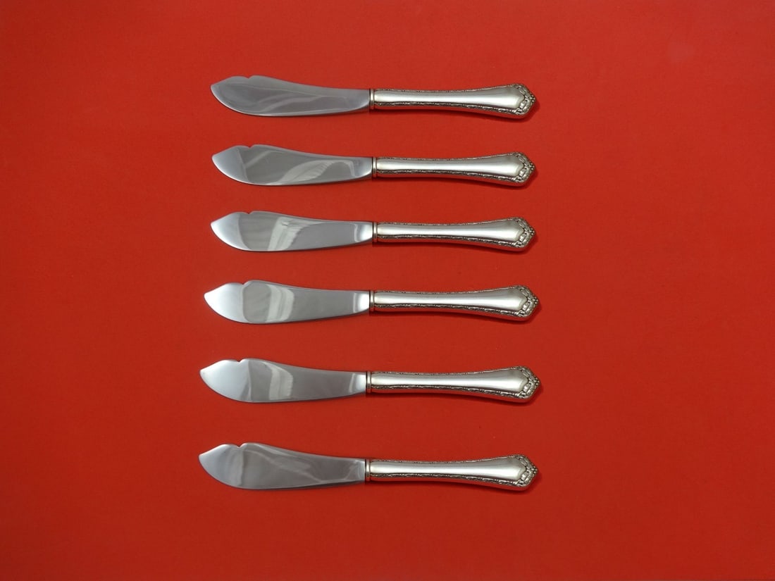 Easterling Rosemary Sterling Silver Trout Knife Set 6pc Custom Made 7.5" (1 of 1)