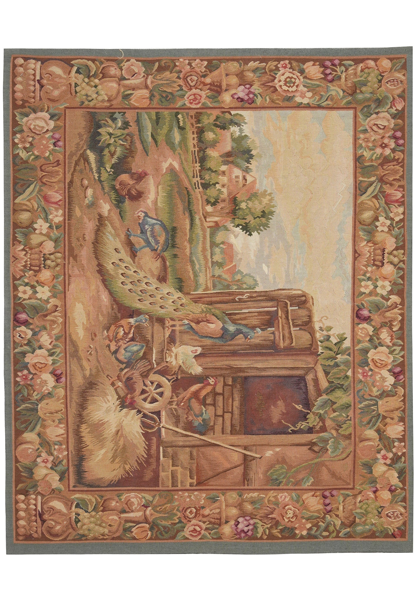 Handmade Peacock Tapestry Rug 3 x 4 ft Decorative Wall Hanging (1 of 11)