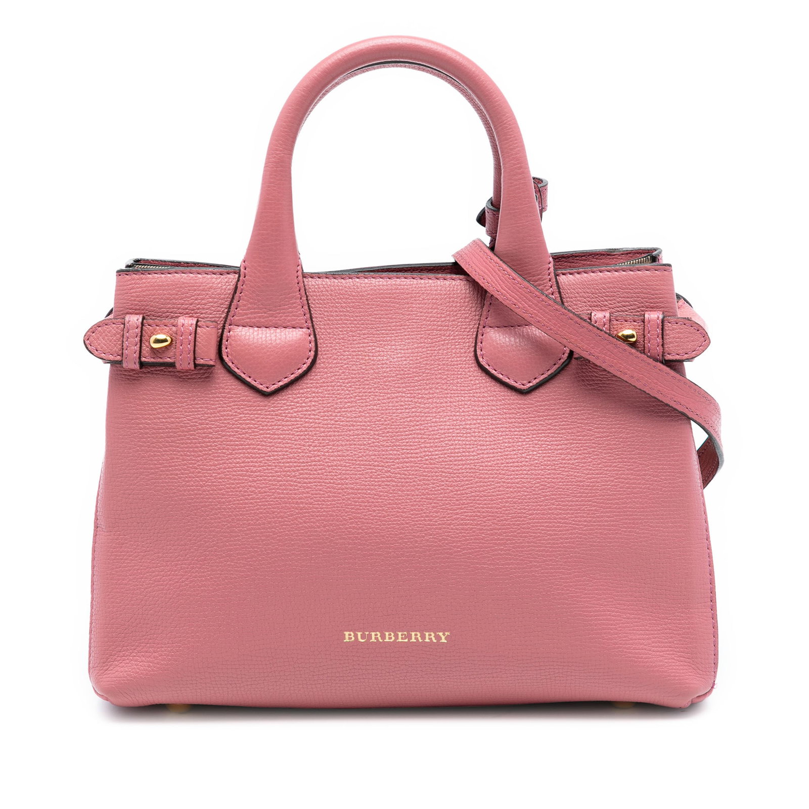 Burberry Banner Satchel Small Pink Leather with House Check (1 of 7)