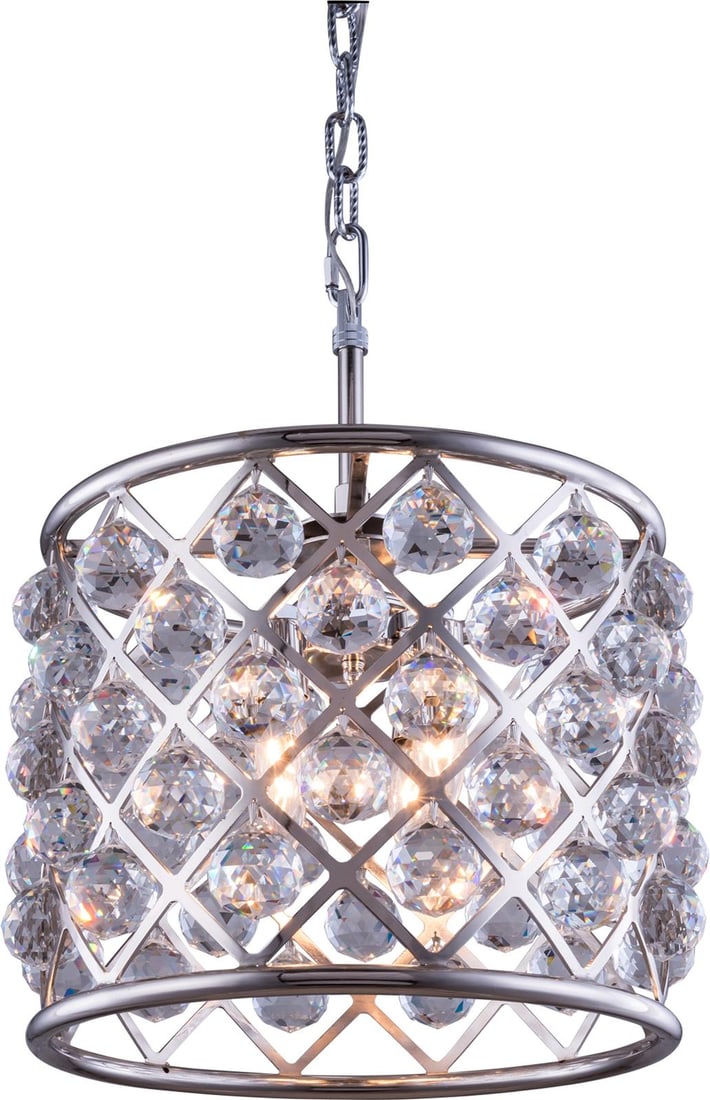 Elegant Lighting Madison Crystal Pendant Lamp Golden Teak Polished Nickel (1 of 1)