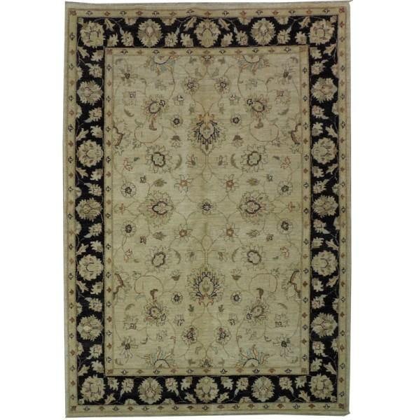 Handmade Chobi Peshawar Rug 5.6 x 7.8 Beige Black from Pakistan: Handmade Chobi Peshawar Rug 5.6 x 7.8 Beige Black from Pakistan Free continental US Shipping This exquisite handmade Chobi Peshawar rug hails from Pakistan, measuring 5.6 x 7.8 feet. Crafted with atte