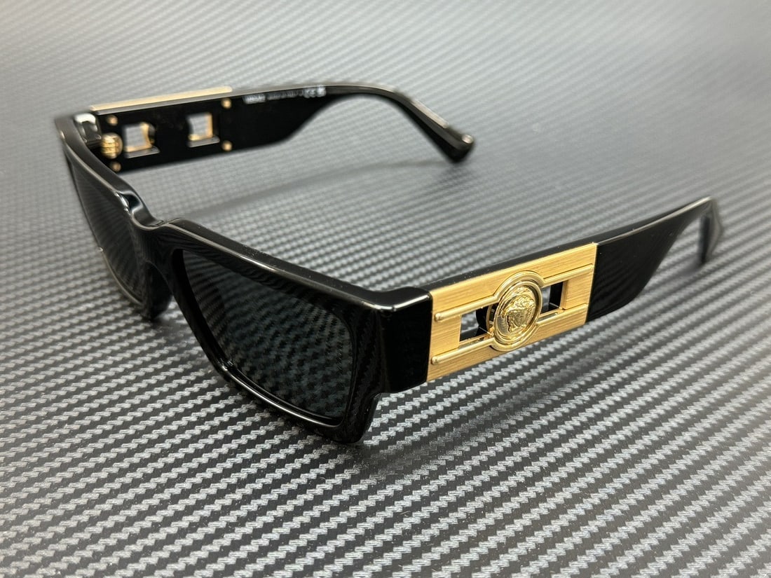 Versace VE4459 GB1 87 Unisex Sunglasses Black Frame Dark Grey Lenses 54mm (1 of 5)