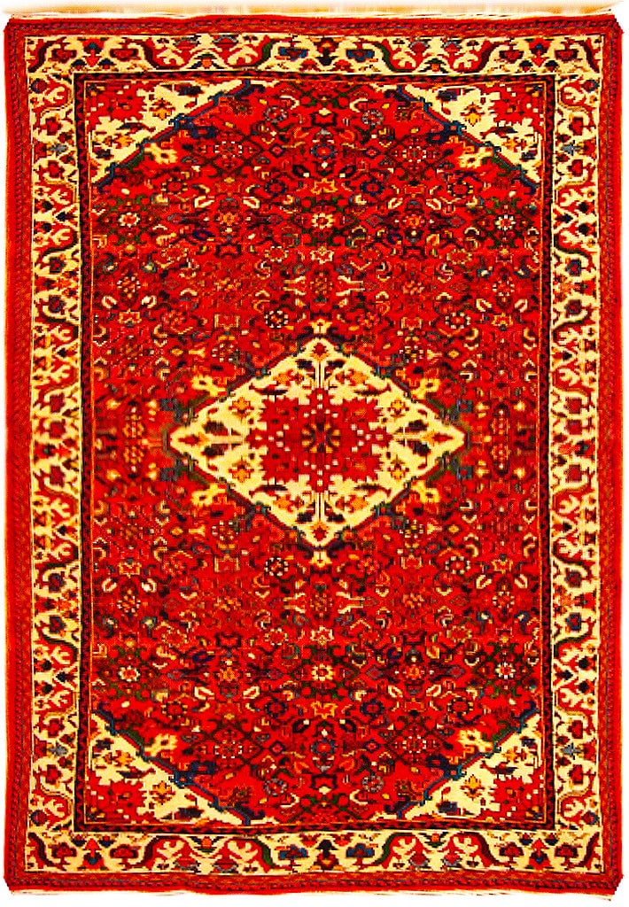 Handcrafted 5'2 x 10'2 Red Persian Hamadan Rug from Iran: Handcrafted 5'2 x 10'2 Red Persian Hamadan Rug from Iran Free continental US Shipping Elevate your space with the exquisite 5' 2" x 10' 2" Red Persian Hamadan Rug, handcrafted by skilled Persian artis