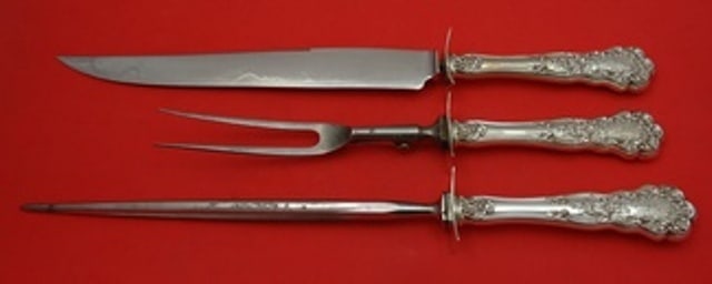 Gorham Buttercup Sterling Silver 3pc Carving Set with Stainless Steel Implements (1 of 1)