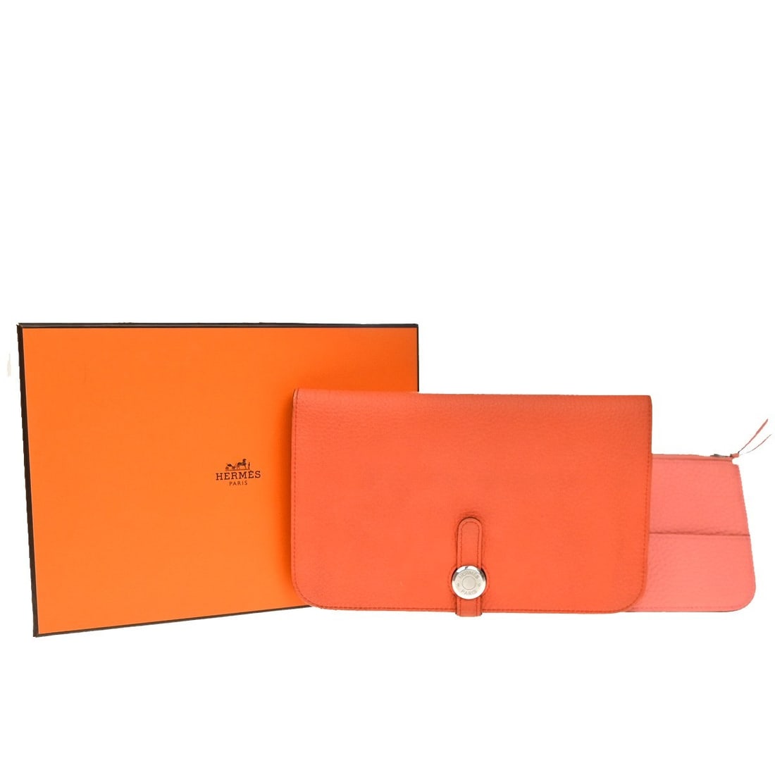 Orange Leather Dogon Duo Wallet by Hermes France (1 of 13)