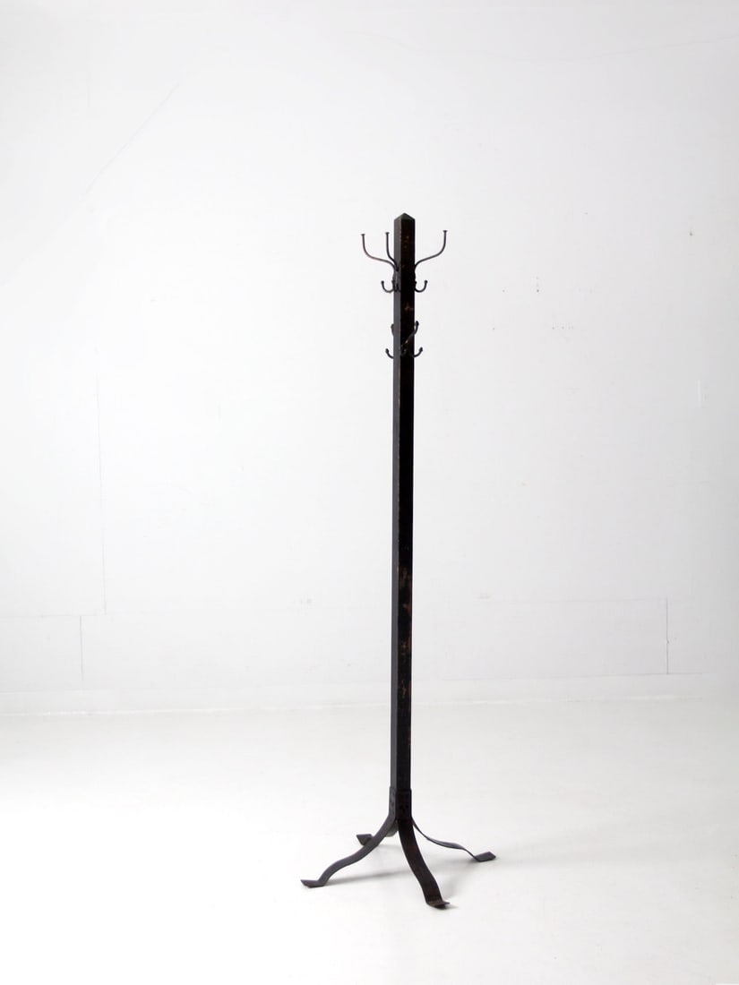 Vintage Black Wooden Coat Rack with Double Hooks (1 of 9)
