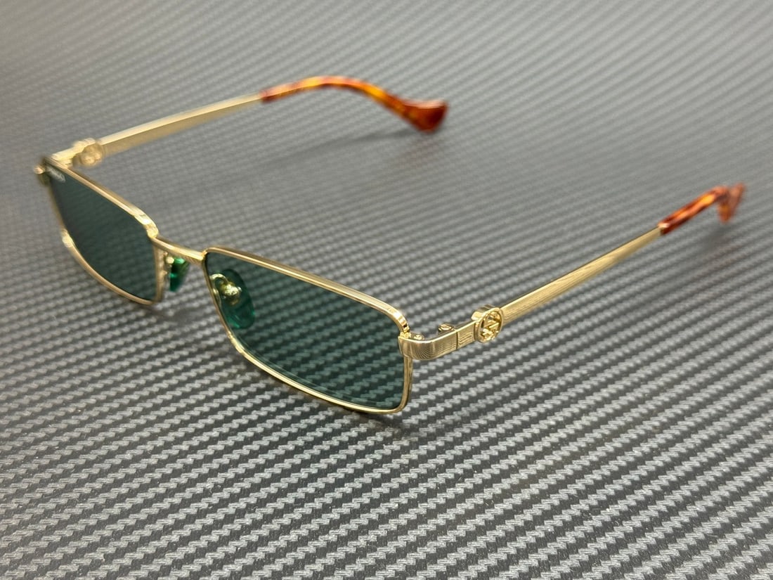 GUCCI GG1600S 003 Gold Frame Green Lenses Unisex Sunglasses (1 of 5)