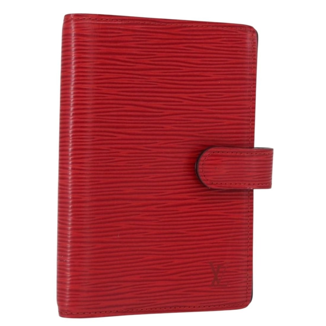 Red Louis Vuitton Epi Leather Unisex Agenda Cover 10x14.5cm: Red Louis Vuitton Epi Leather Unisex Agenda Cover 10x14.5cm This un-used Louis Vuitton Agenda Cover crafted from red Epi leather offers a compact and stylish organization solution. Designed as a unise
