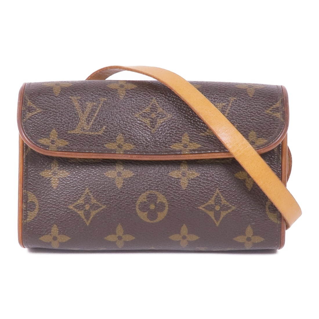 LOUIS VUITTON Pochette Florentine Waist Bag M51855 Monogram Brown: LOUIS VUITTON Pochette Florentine Waist Bag M51855 Monogram Brown This Louis Vuitton Pochette Florentine Waist Bag (M51855) features a timeless monogram design in a rich brown color. Crafted from dura