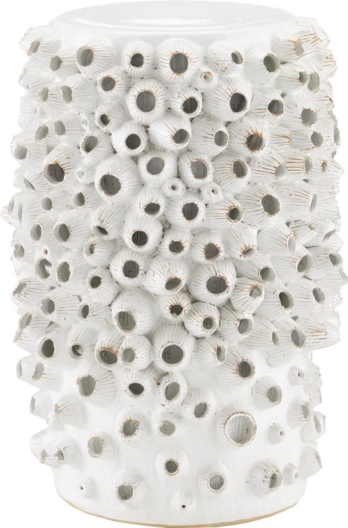 Currey White Barnacle Accent Table Arts and Crafts Style (1 of 3)