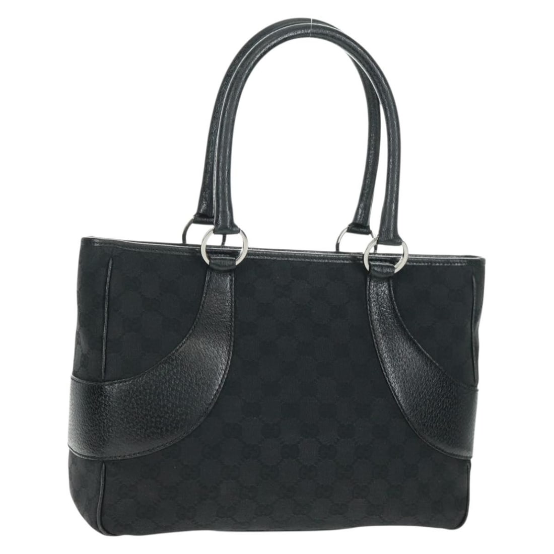 Black GG Canvas Gucci Handbag with Silver Accents and Dust Bag (1 of 18)