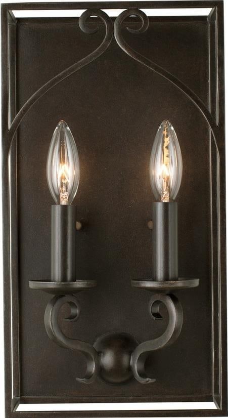 Kalco Somers 2-Light Heirloom Bronze Steel Sconce Farmhouse Style: Kalco Somers 2-Light Heirloom Bronze Steel Sconce Farmhouse Style Illuminate your space with the Rustic Elegance Somers Bronze Steel Sconce, a stunning choice for farmhouse-style decor. This exquisite