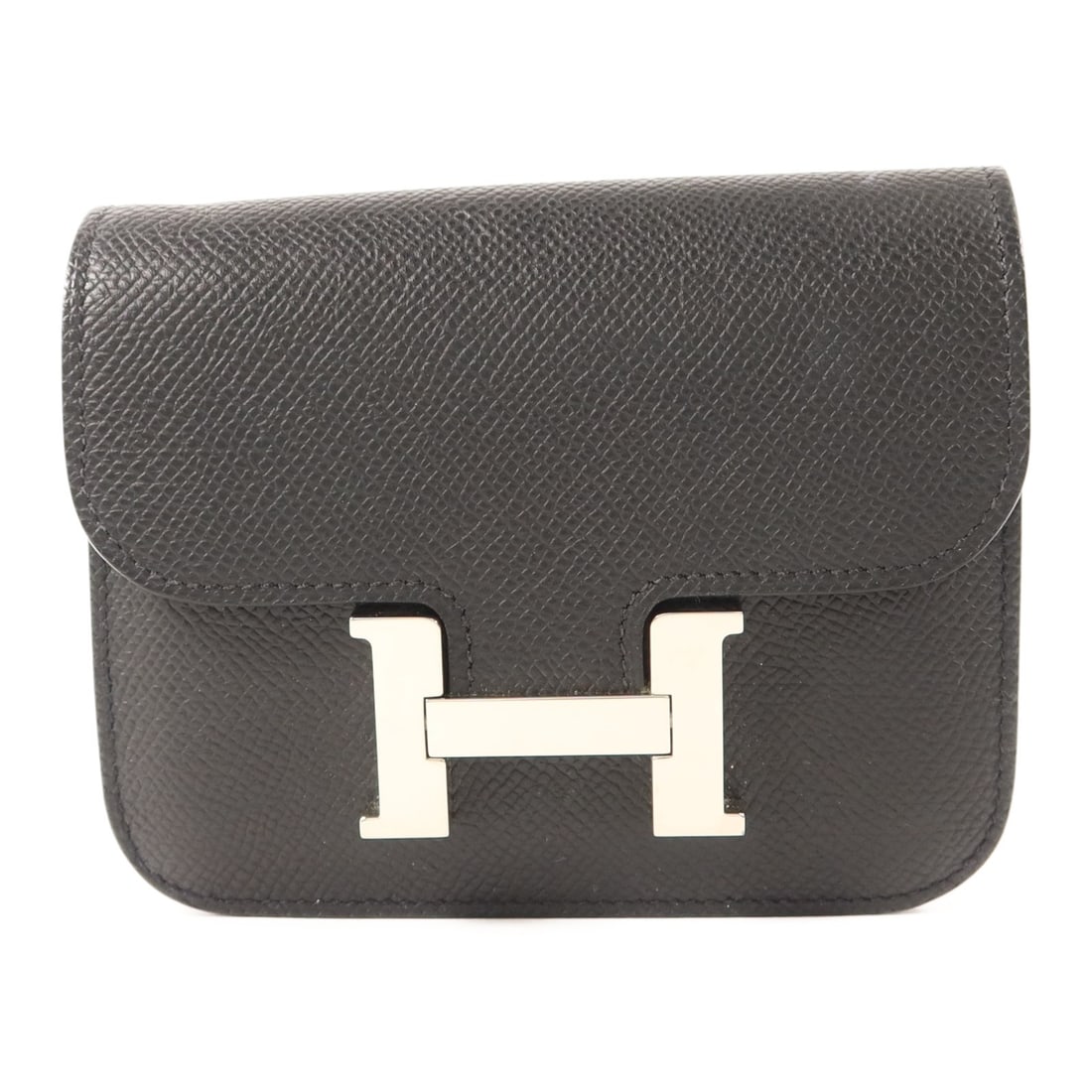 Constance Slim Black Epsom Bi-Fold Wallet by Hermes with Palladium Hardware (1 of 18)