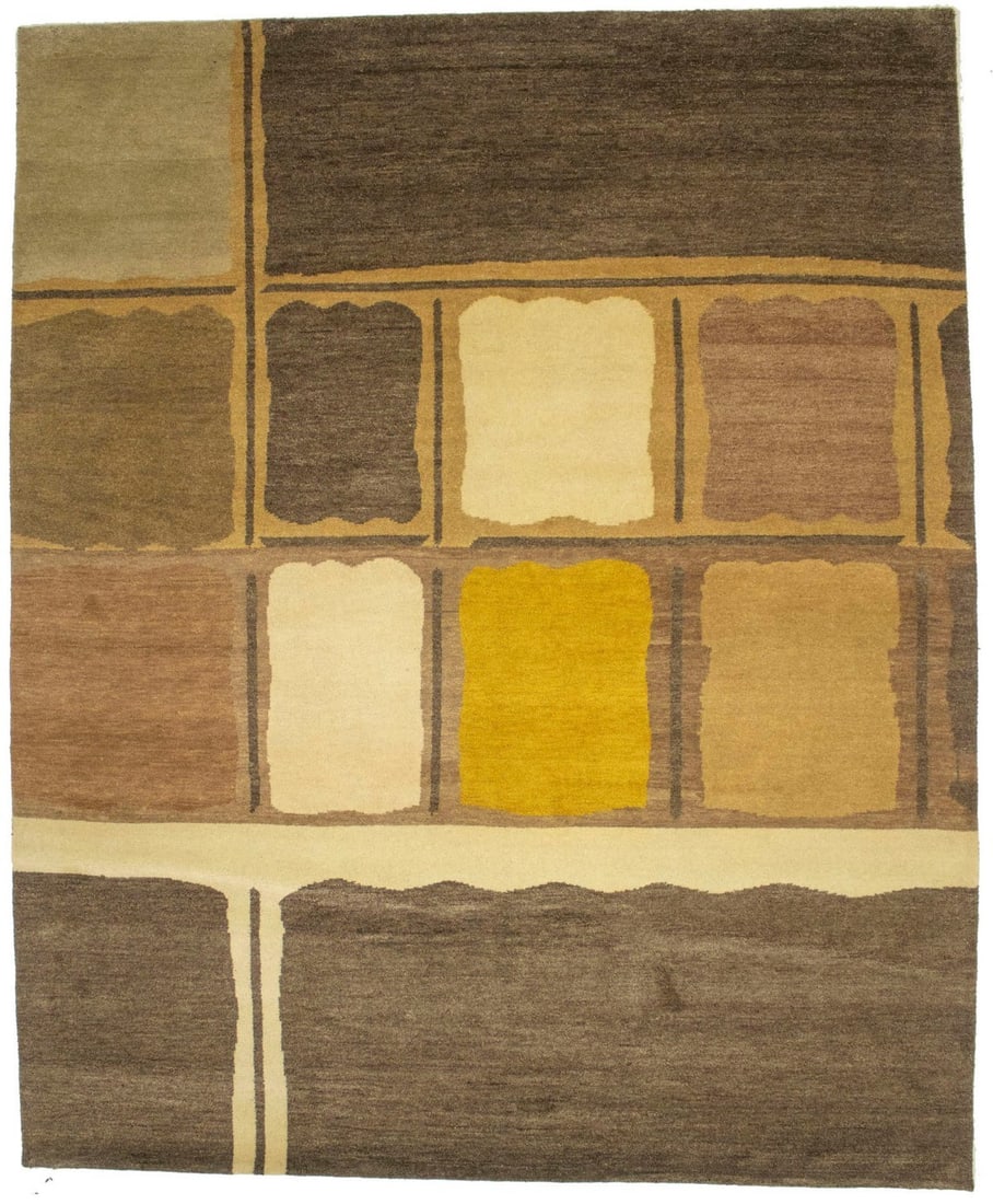 8'3 x 10'1 Hand-Knotted Wool Indo-Gabbeh Modern Abstract Area Rug (1 of 13)