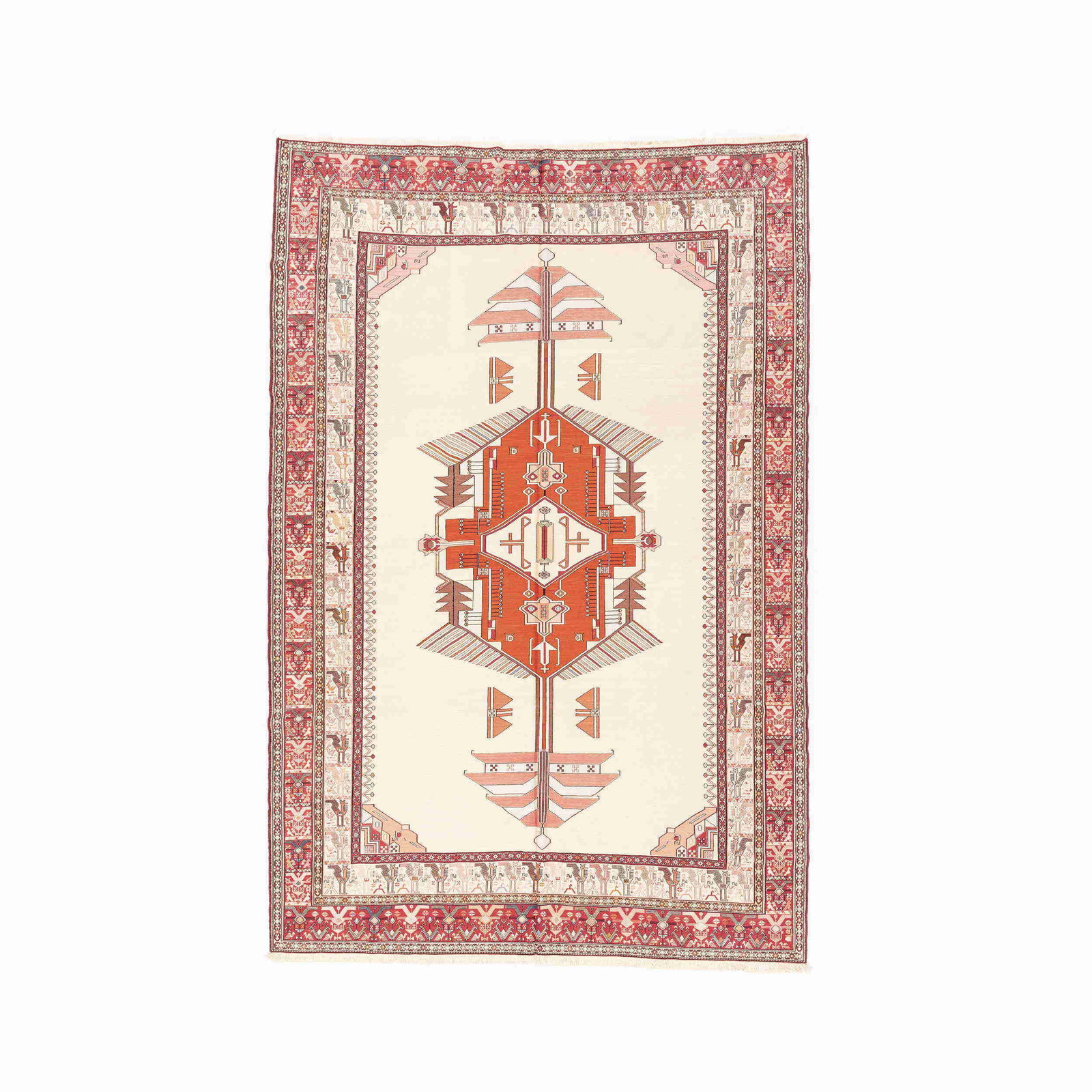 Handmade Sumak Pure Silk Kilim Rug 80.3 x 121.7 Inches (1 of 8)