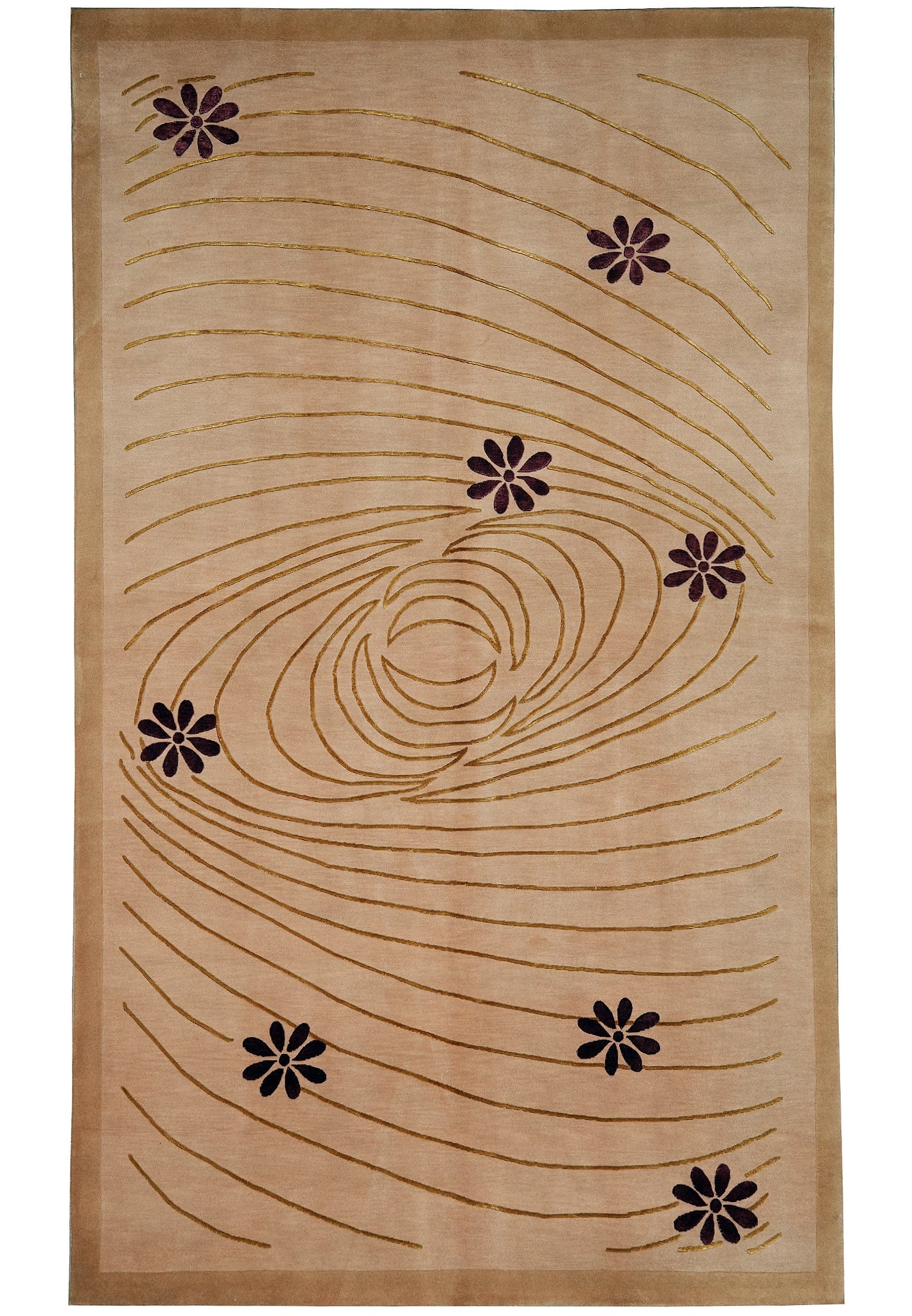 5 x 8 Wool and Silk Contemporary Handmade Rug Modern Design (1 of 11)