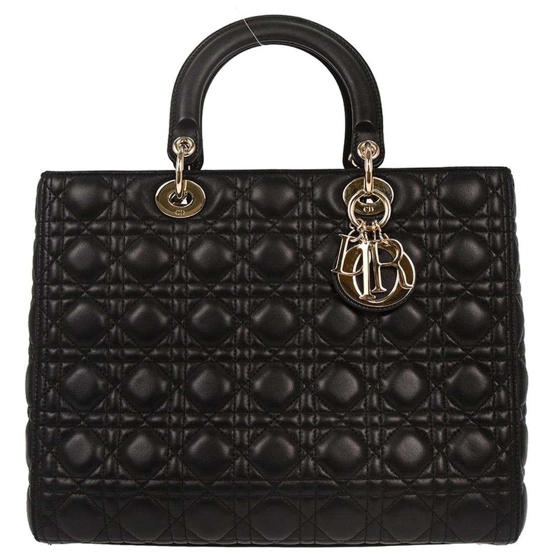 Lady Dior Cannage Large Black Lambskin Tote Bag by Christian Dior (1 of 10)