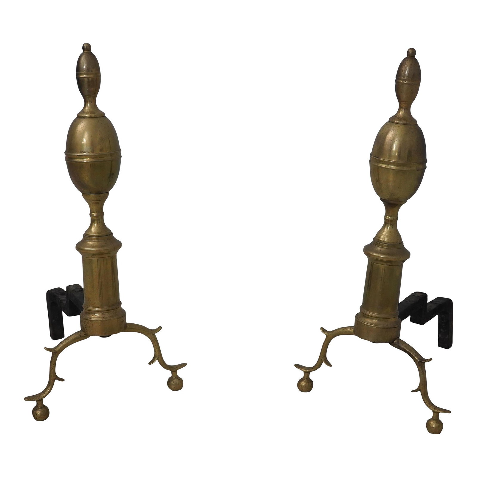 Virginia Metalcrafters Colonial Williamsburg Gold Andirons 40 Years Old (1 of 10)