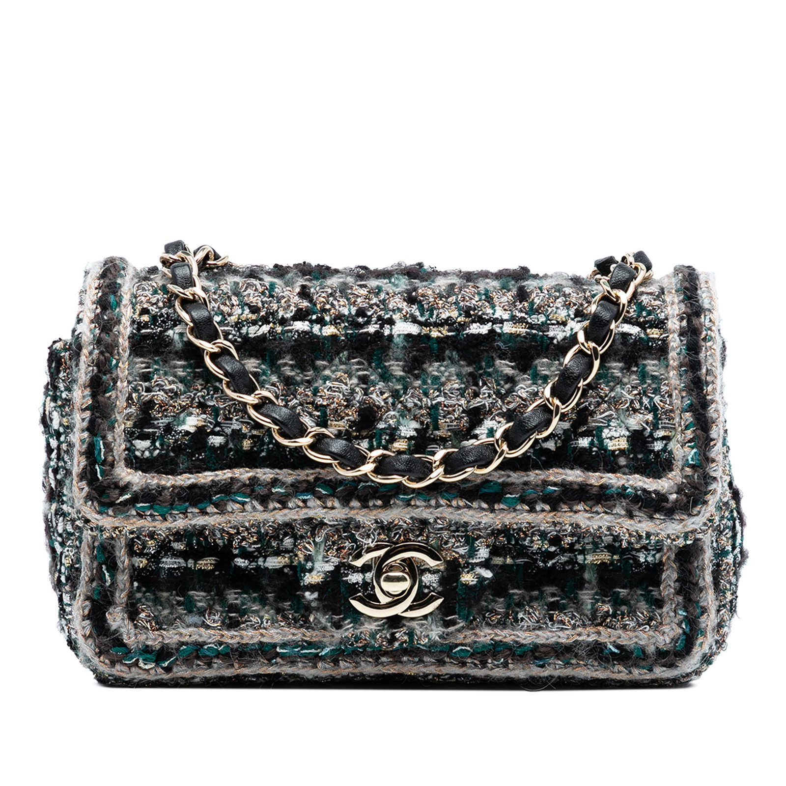 Chanel Mini Rectangular Tweed Single Flap Bag with Braided Detailing (1 of 8)