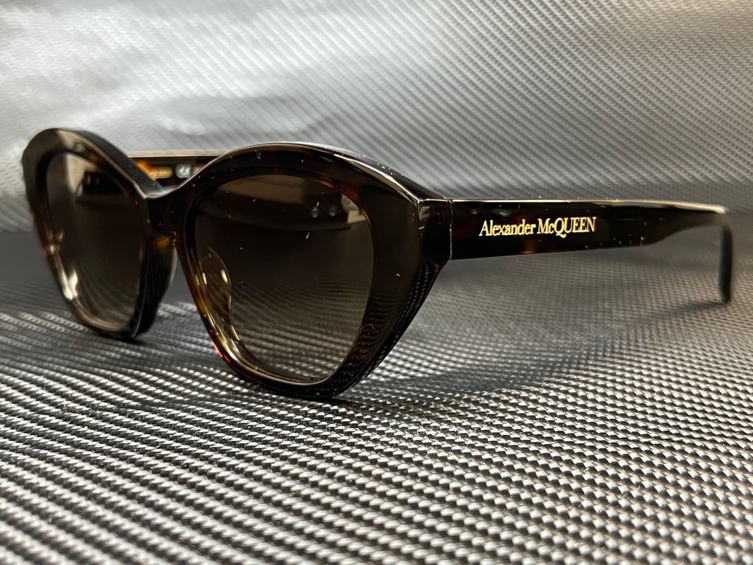 Alexander McQueen AM0355S 002 Havana Cat Eye Sunglasses with Original Case (1 of 4)