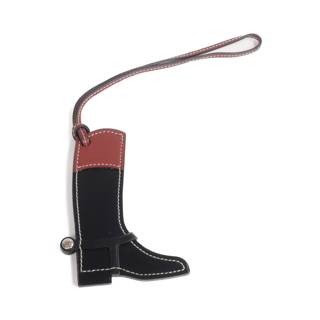 Black and Brown Calfskin Paddock Boot Charm by Hermes (1 of 8)