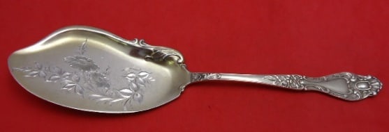 Lunt Verona Sterling Silver Ice Cream Server 8 5/8" Brite Cut Circa 1894 Goldwashed (1 of 2)