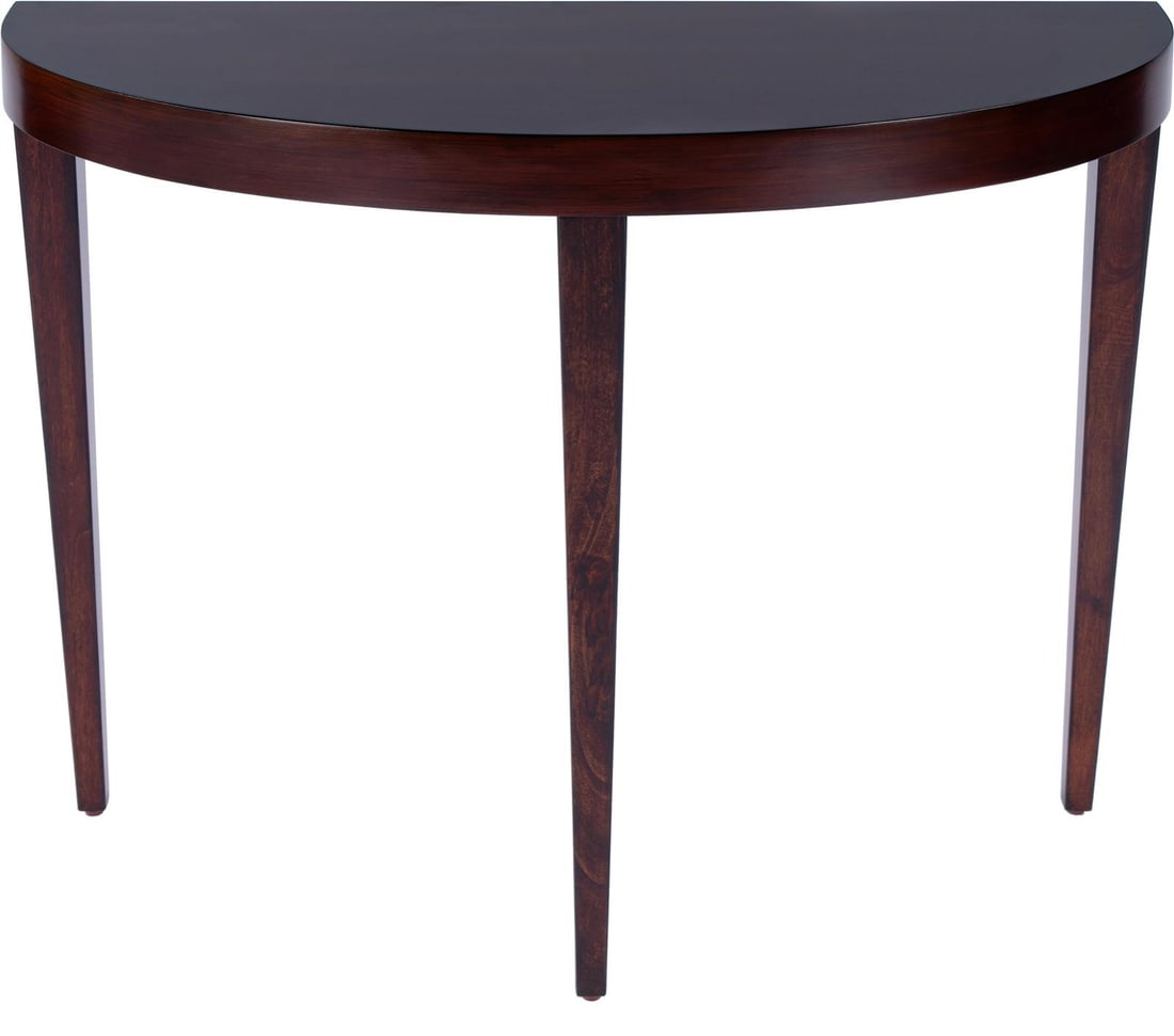 Butler Ingrid Console Table Demilune Traditional Burl Brown Finish (1 of 6)