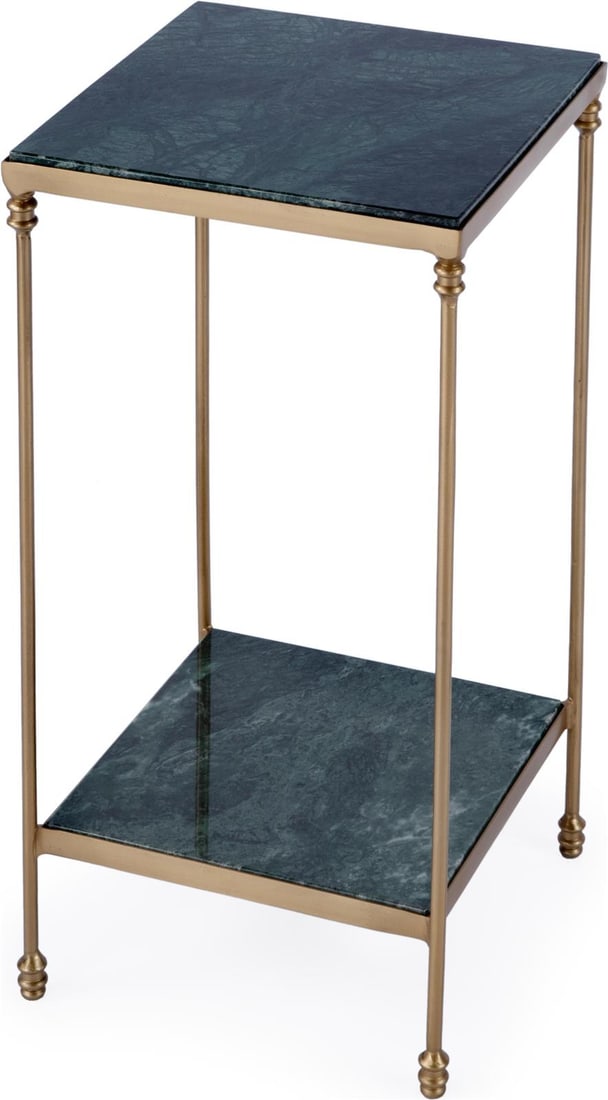Butler Larkin Green Marble Iron Side Table Transitional Design (1 of 6)