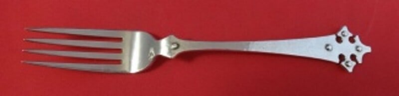 Old Newbury Crafters Crusader Sterling Silver Fork 7 5/8" (1 of 2)