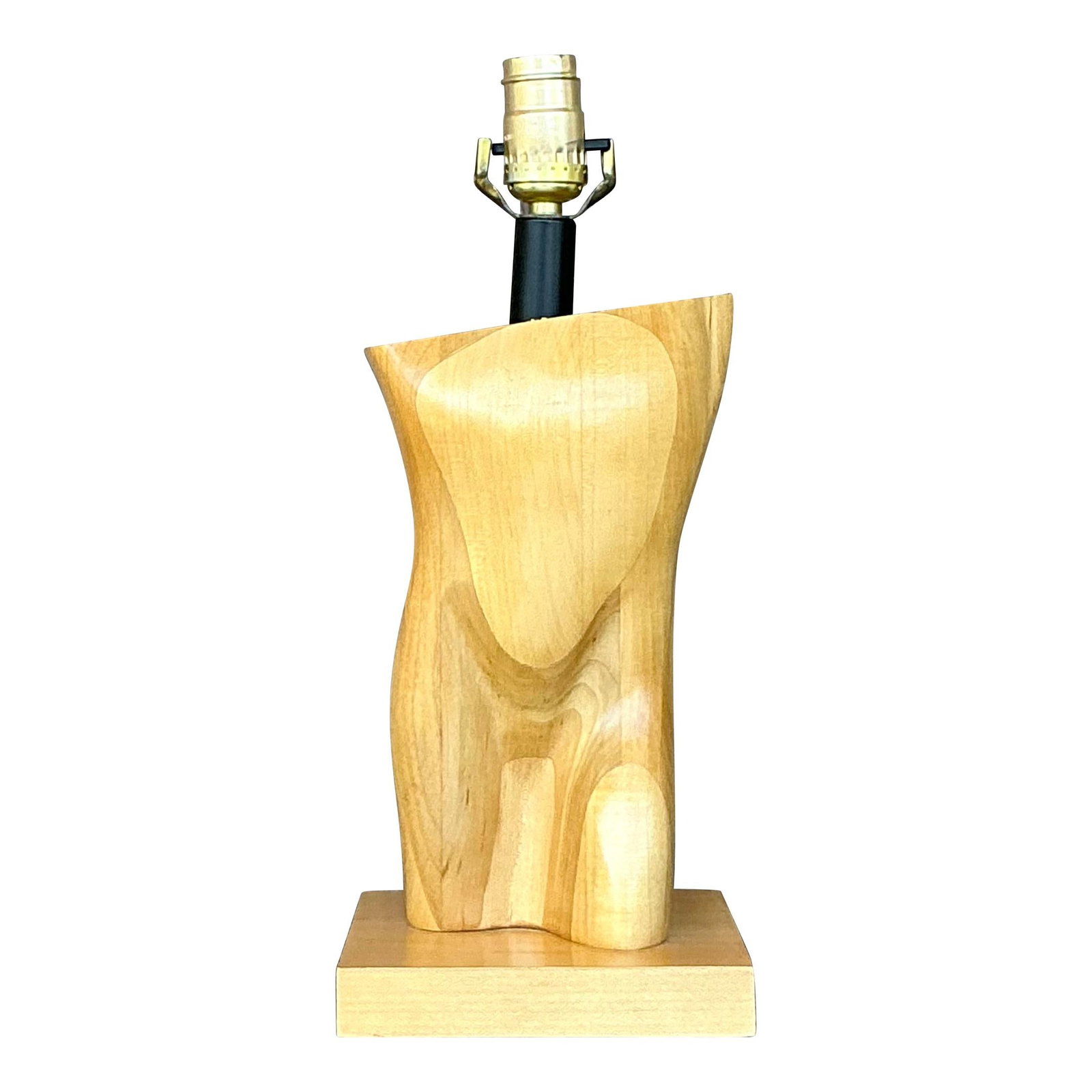 Vintage Boho Hand-Carved Male Torso Table Lamp (1 of 10)