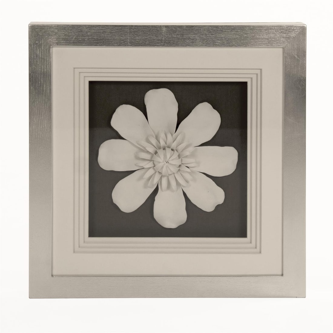 Zentique Elegant Ceramic Flower Wall Art Dark Gray 23.5" (1 of 4)