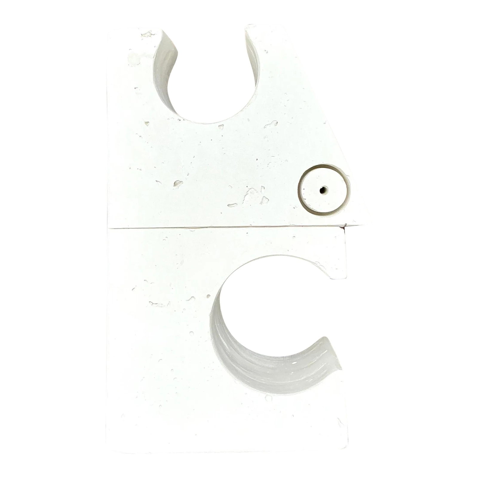 Vintage Boho Constructivist Man Bust Off-White Plaster Sculpture (1 of 6)