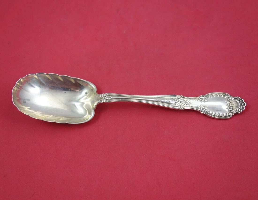 Tiffany & Co. Richelieu Sterling Silver Berry Spoon 8 3/4 inch Leaf Edge (1 of 2)
