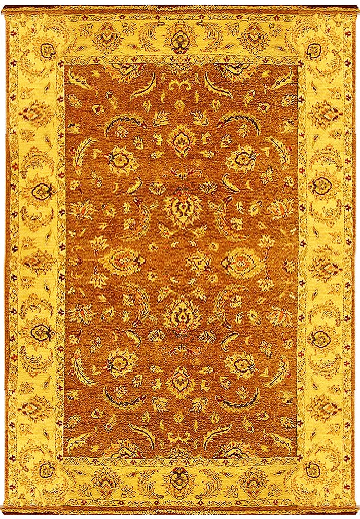 Handmade 6.4 x 9.8 Choco Brown Indo Peshawar Rug (1 of 6)