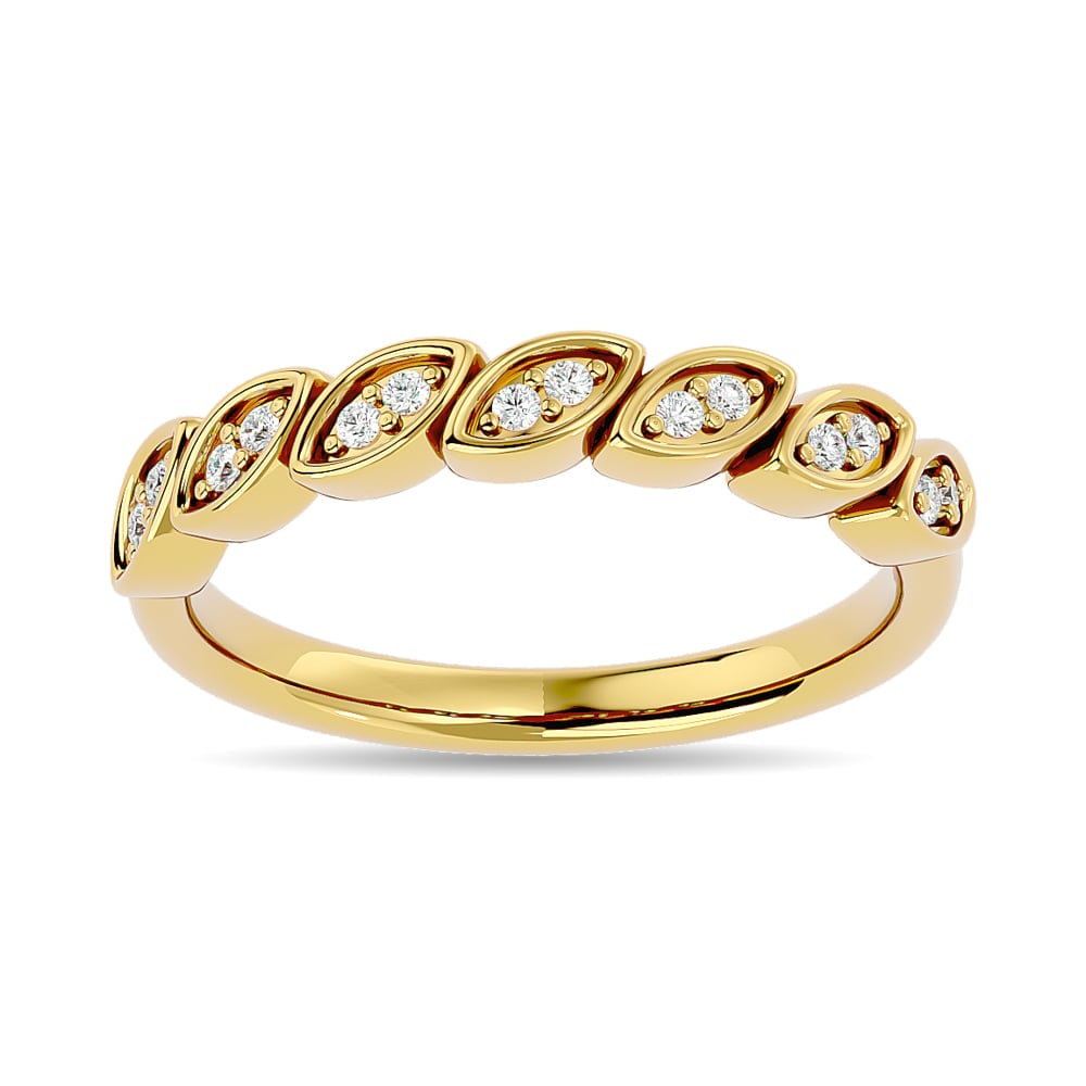 Diamond 1/10 Ct.tw Stackable Ring in 14K Yellow Gold: Diamond 1/10 Ct.tw Stackable Ring in 14K Yellow Gold 14k Yellow Gold Stone Color: Gh Stone Clarity: Si2 Each ring is presented in standard size 6.5. Complimentary resizing is available between sizes 5