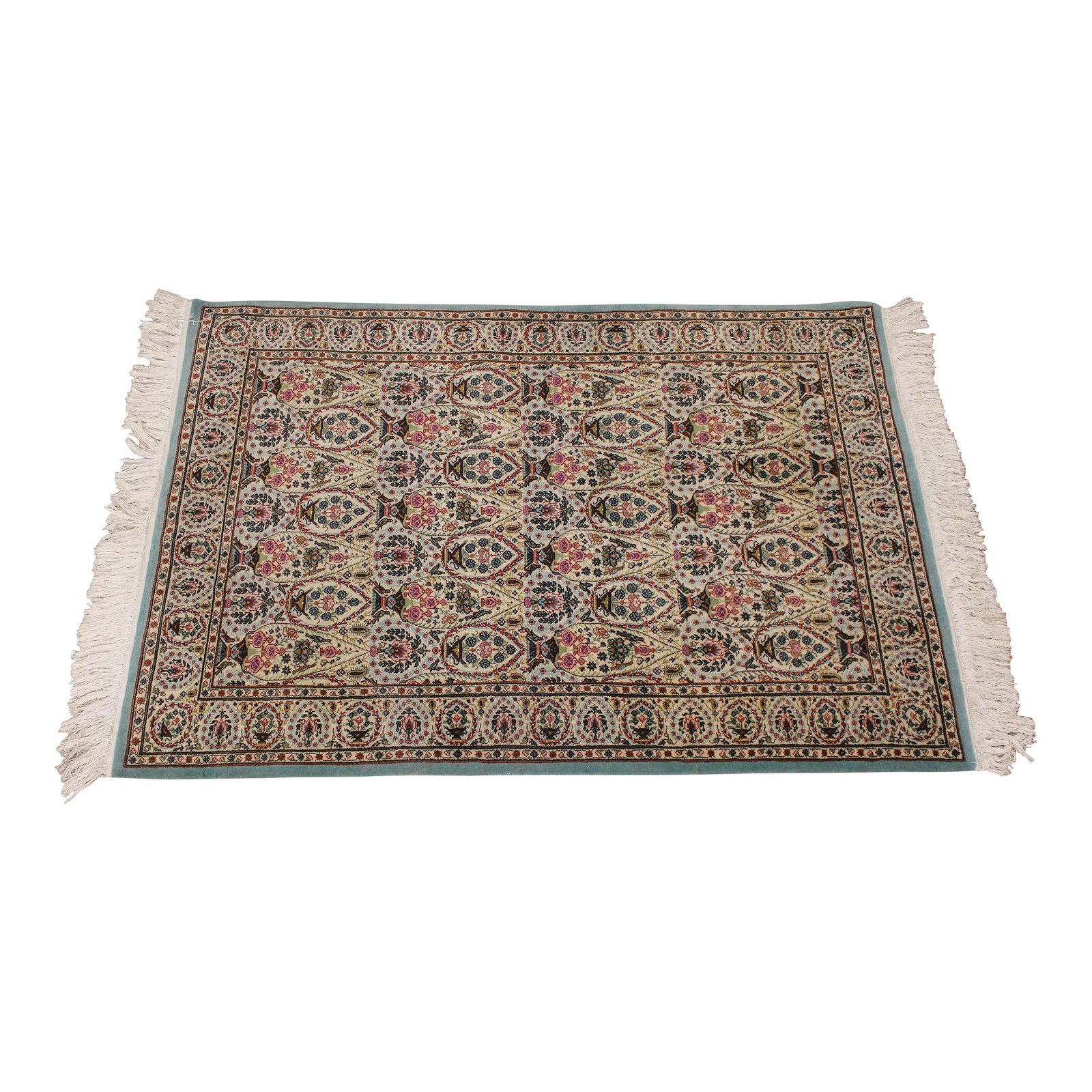 30 Year Old Blue Wool Oriental Rug 51x84: 30 Year Old Blue Wool Oriental Rug 51x84 Experience the charm of a high-quality wool Oriental rug, approximately 30 years old, featuring a tightly woven knot construction that ensures durability and b