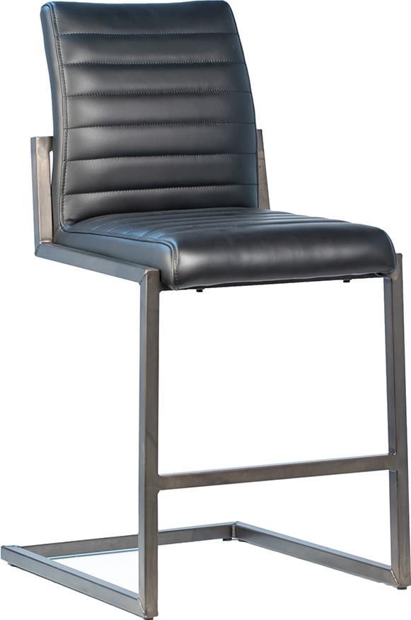 Failon Industrial Counter Stool with Genuine Leather Upholstery: Failon Industrial Counter Stool with Genuine Leather Upholstery This elegant counter stool is designed in a vintage style, featuring a combination of genuine leather upholstery and a sturdy metal stee