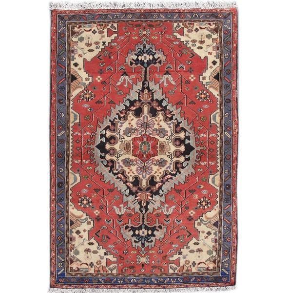 Vibrant Coral 3.3 x 5.0 Persian Northwest Rug (1 of 6)
