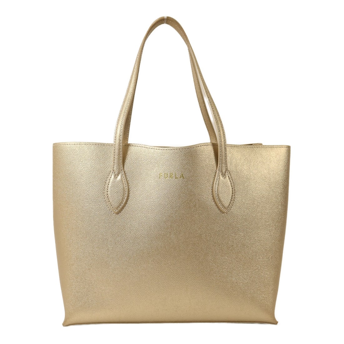 FURLA Gold Leather Tote Bag with Gold Hardware (1 of 16)