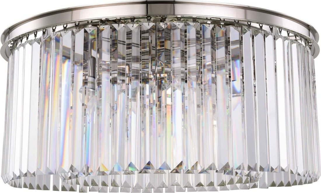 Sydney Collection Crystal Flush-Mount Ceiling Light with Polished Nickel Finish (1 of 1)