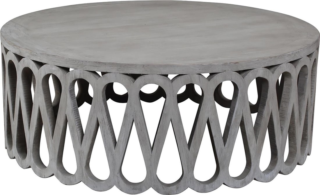 Cooper Square Reclaimed Pine Wood Coffee Table Light Gray Wash (1 of 2)