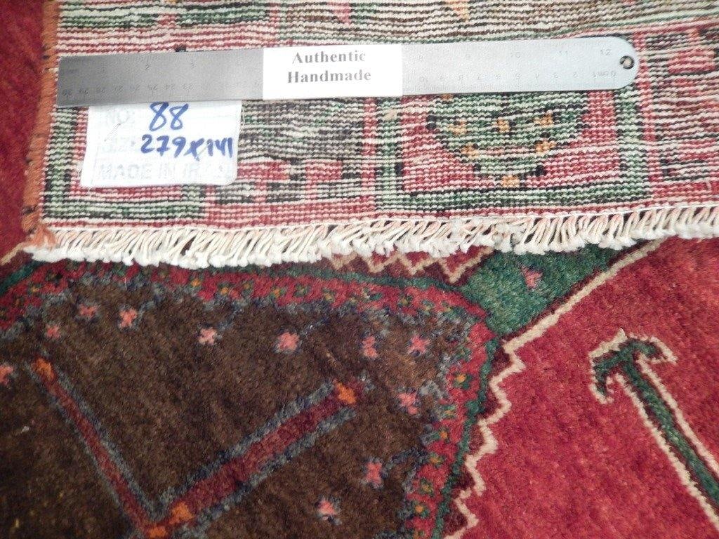Handcrafted 4.9 x 9.4 Red Semi-Antique Persian Hamadan Runner - 7